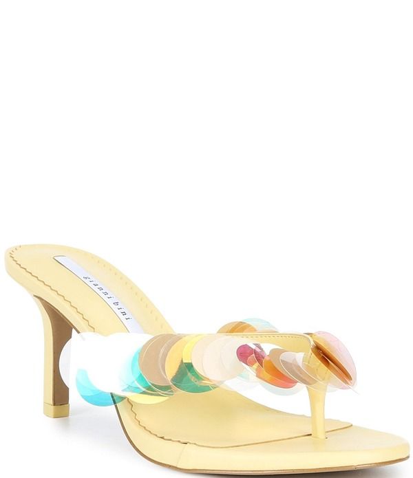 ジャンビニ レディース シューズ サンダル スパンコール Gianni Bini Lamar Payette Sequin Thong Dressandals Buttercream