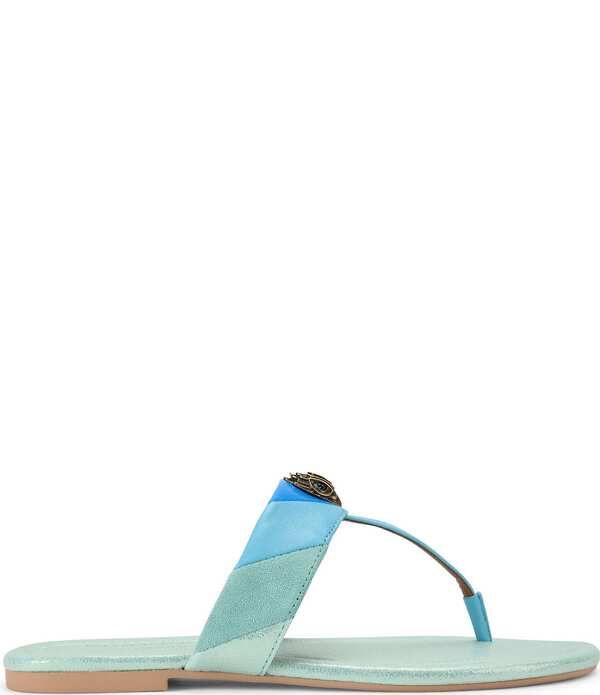 カートジェイガーロンドン レディース シューズ サンダル カラーブロック ロゴ Kurt Geiger London Kensington Colorblock Logo TBar Sandals Blue ブルー