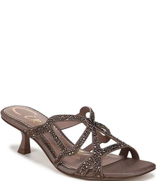 サムエデルマン レディース シューズ サンダル サテン Circus NY by Sam Edelman Justine Rhinestone Satin Strappy Dresslide Sandals Bronze