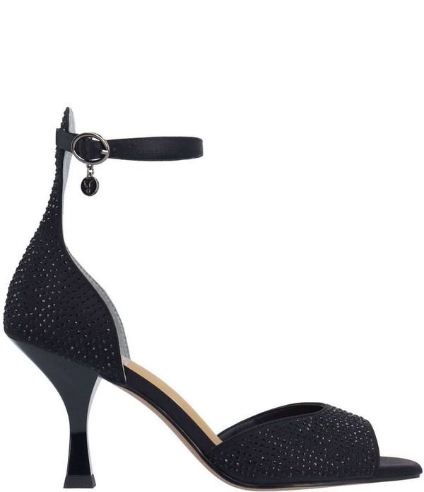 ジェイレニー レディース シューズ サンダル サテン アンクル J Renee Lantana Satin Rhinestone Ankle Strap Dressandals Black ブラック