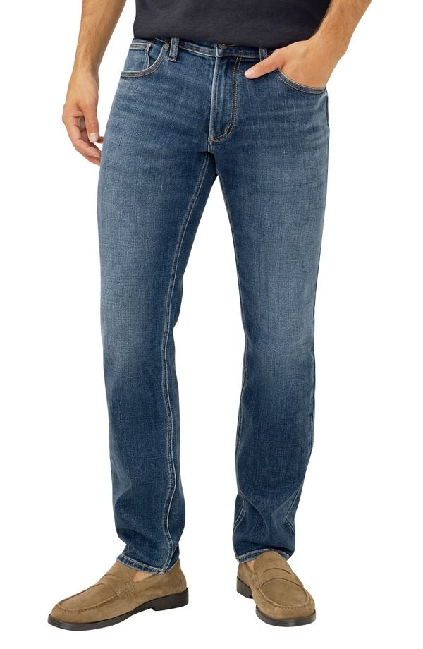シルバー ジーンズ メンズ ボトムス デニムパンツ ストレート Silver Jeans Co Konrad Slim Straight Leg Jeans Holborn