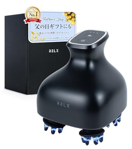 【新品】RELX 【AbemaTVで紹介】 EMS ヘッドスパ IPX7防水【日本企業企画】美容家電 頭皮ブラシ 頭皮ケア ギフト プレゼント スカルプケア (マットブラック) f534b842