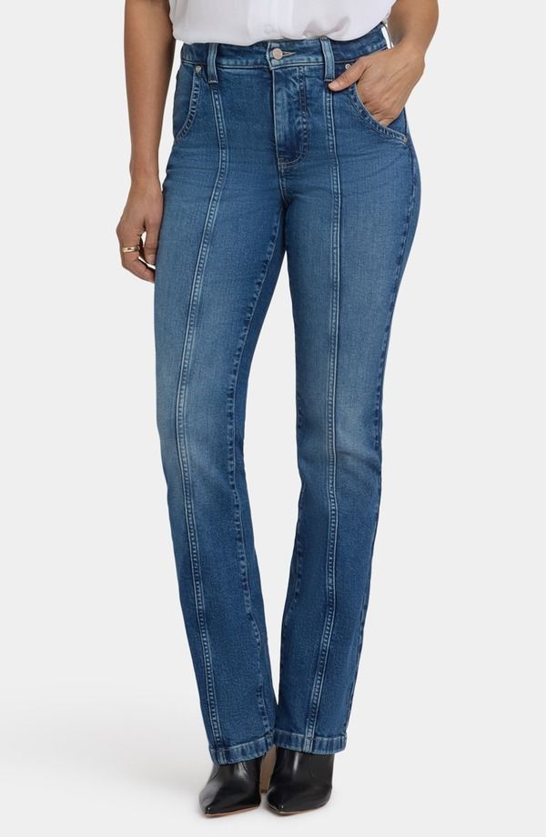 エヌワイディージェイ レディース ボトムス デニムパンツ ブーツカット ハイウエスト ミニ ブーツ ジーンズ NYDJ Billie Front Seam High Waist Mini Bootcut Jeans Romantic Indigo インディゴ