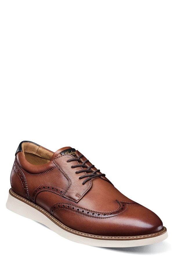 フローシャイム メンズ シューズ ウィングチップ ダービー Florsheim Launch Wingtip Derby Cognac Multi マルチカラー