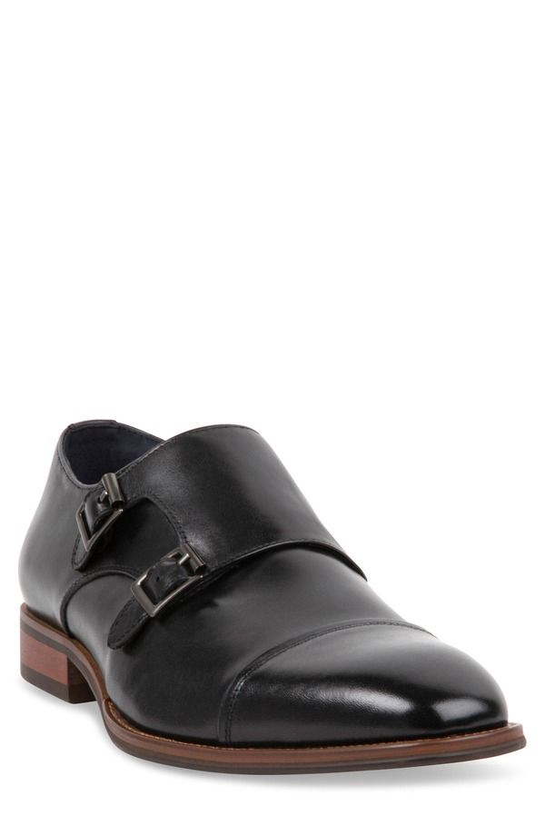 スティーブ マデン メンズ シューズ モンクストラップ モンク Steve Madden Teon Double Monk Strap Shoe Black Leat ブラック