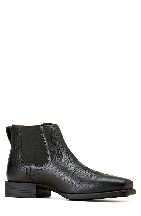アリアト メンズ シューズ ブーツ・レインブーツ チェルシーブーツ チェルシー Ariat Booker Ultra Square Toe Western Chelsea Boot Black Deertan ブラック
