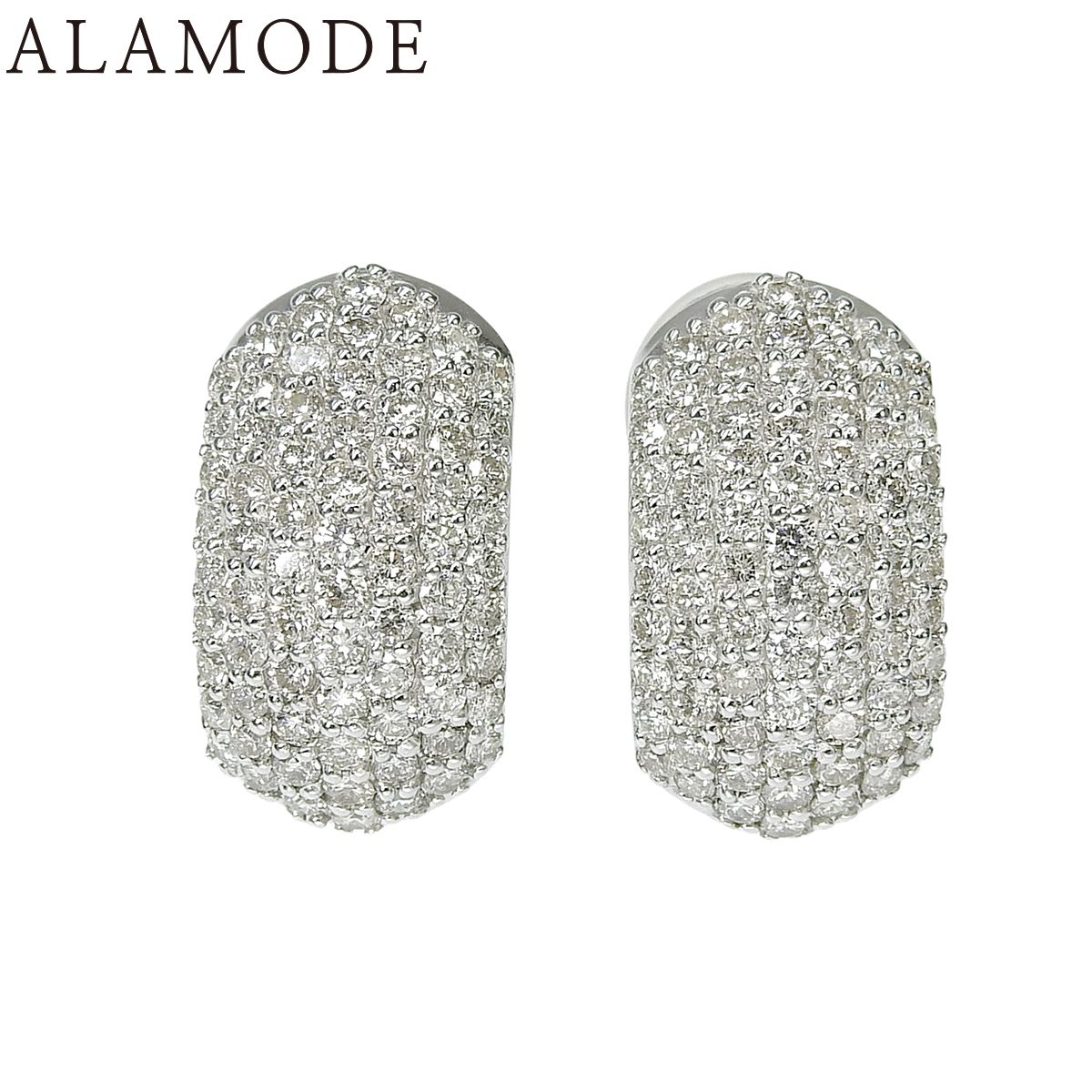 D1.00,1.00 ダイヤモンド ピアス ホワイトゴールド K18WG 7.4g アクセサリー ジュエリー レディース 40802181789【中古】【アラモード】
