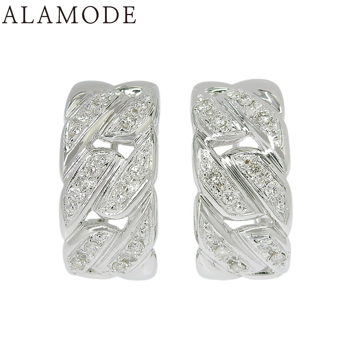 D0.15,0.15 ダイヤモンド ピアス ホワイトゴールド K18WG 8.7g アクセサリー ジュエリー レディース 40802172755【中古】【アラモード】