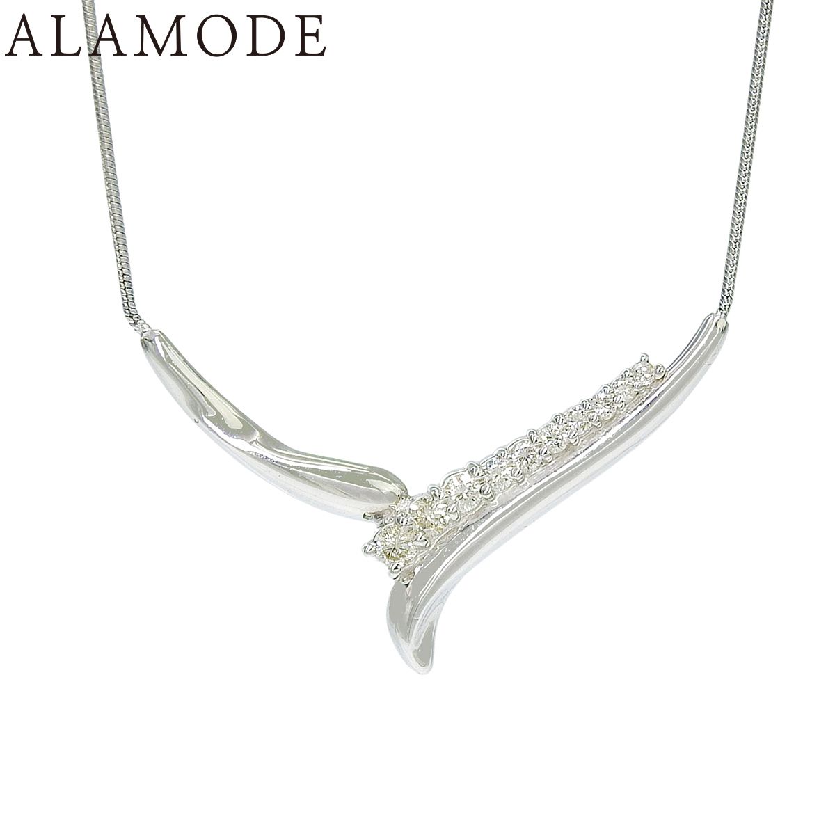 D0.20 ダイヤモンド ネックレス ホワイトゴールド K18WG 4.1g アクセサリー ジュエリー レディース 40802172715【中古】【アラモード】