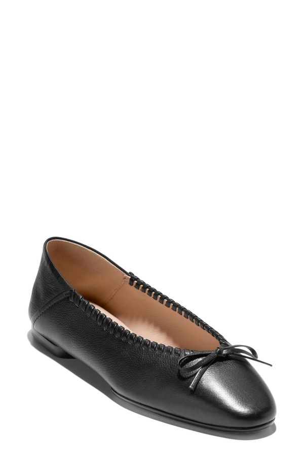 コールハーン レディース シューズ パンプス Cole Haan Jaya Travel Ballet Flat Black Leather Stitch ブラック