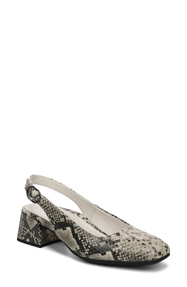 バイオニック レディース シューズ ヒール Vionic Reyes Block Heel Slingback Pump Cream Snake クリーム