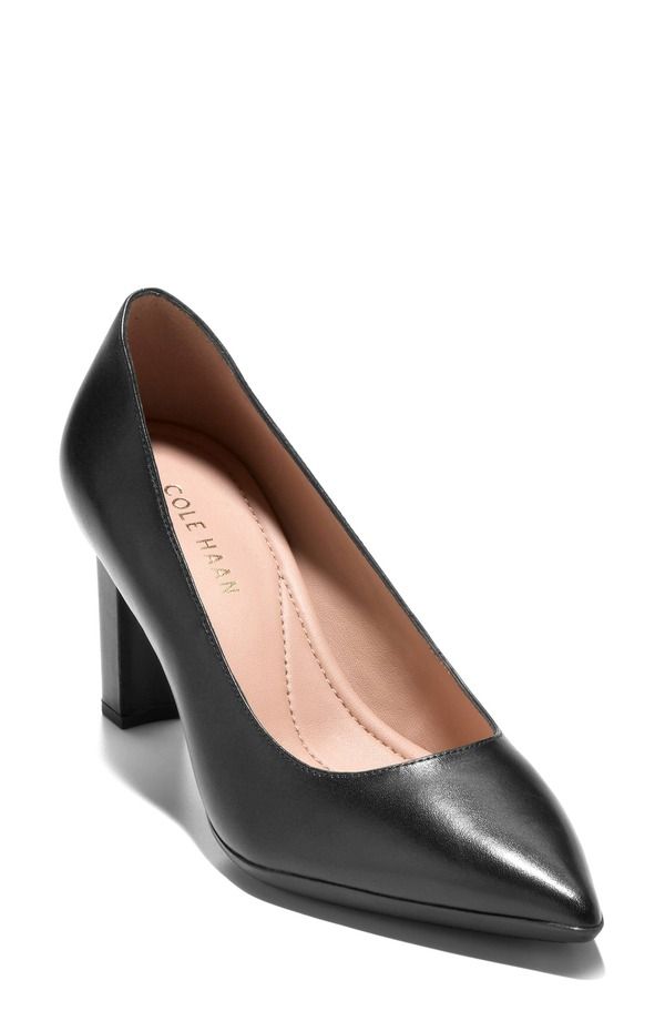 コールハーン レディース シューズ ヒール Cole Haan Grand Ambition Angelica Pointed Toe Pump Black Leather ブラック