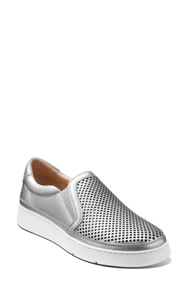 サミュエルフドバード レディース シューズ スニーカー Samuel Hubbard Featherlight Laguna SlipOn Sneaker Extra Wide Width Available Silver Leather シルバー