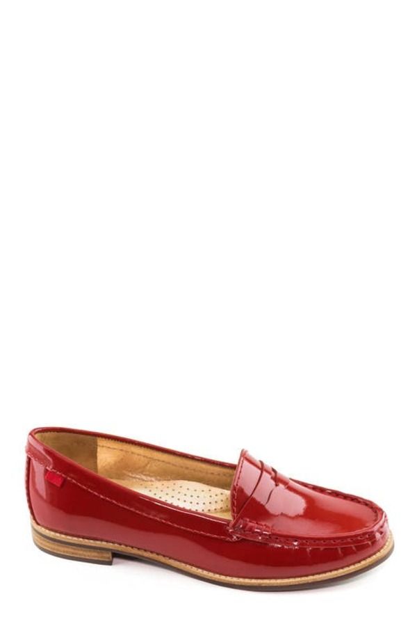 マークジョセフニューヨーク レディース シューズ スリッポン・ローファー レザー Marc Joseph New York East Village Patent Leather Penny Loafered Patent レッド