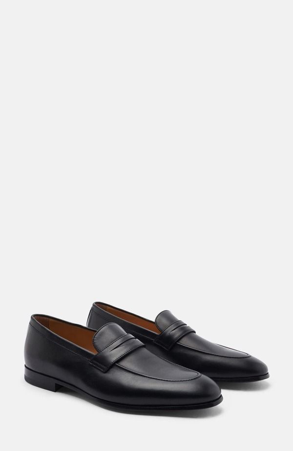 スカロッソ メンズ シューズ ローファー SCAROSSO Marzio Loafers Black Calf Leather ブラック