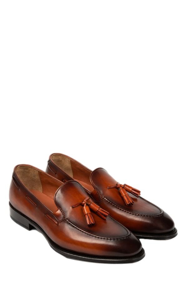 アンソニー ヴィア メンズ シューズ ローファー Anthony Veer Camden Tasseloafer Amber Cognac Tan アンバー