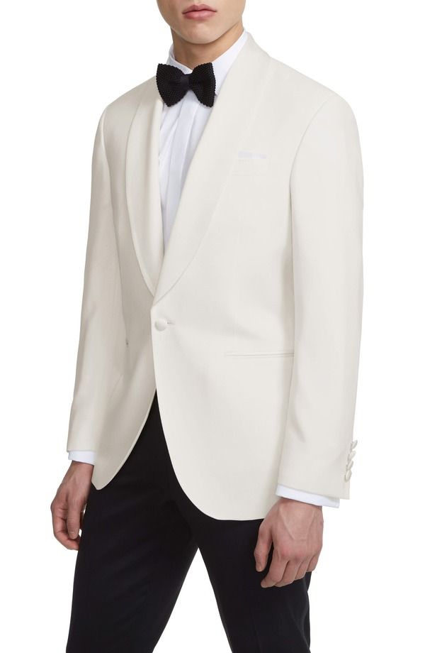 ジャックビクター メンズ アウター ジャケット・ブルゾン ウール Jack Victor Ethan Trim Fit Solid Wool Dinner Jacket Cream クリーム