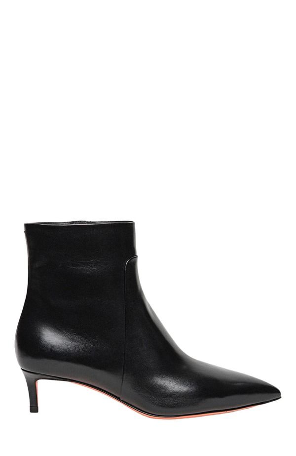 サントーニ レディース シューズ ブーツ・レインブーツ アンクル レザー Santoni Womens leather ankle boot Black ブラック