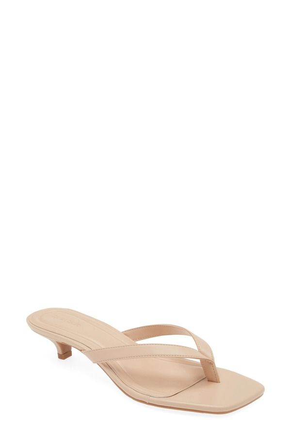オープンエディット レディース シューズ ヒール サンダル Open Editori Kitten Heel Sandal Tan Cream クリーム