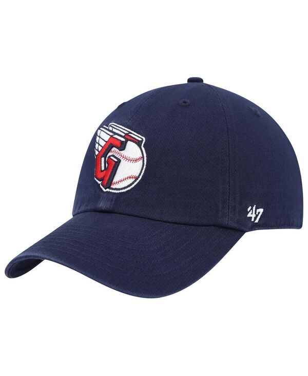 【送料無料】 47ブランド メンズ 帽子 アクセサリー Mens Navy Cleveland Guardians Clean Up Adjustable Hat Navy