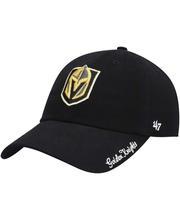 【送料無料】 47ブランド レディース 帽子 アクセサリー Womens Black Vegas Golden Knights Team Miata Clean Up Adjustable Hat Black