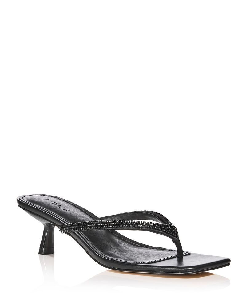 アクア レディース シューズ サンダル AQUA Womens Ebony Thong Sandals Exclusive Black ブラック