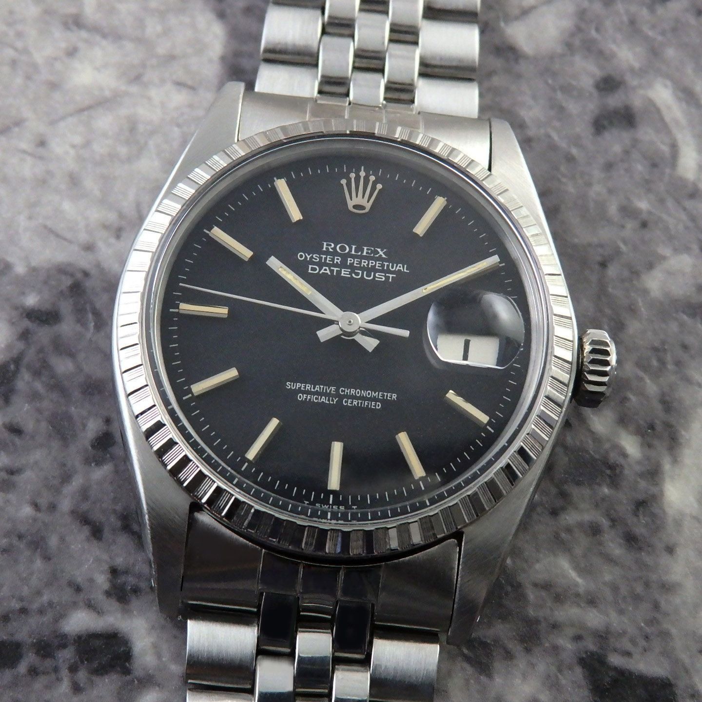 ロレックス ROLEX デイトジャスト レッドアイ アンティーク ヴィンテージ 1966年 希少 1603 ブラックダイヤル 黒文字盤 メンズ Cal.1570 自動巻き式時計