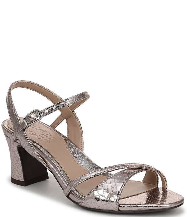 ナチュライザー レディース シューズ サンダル ラップワンピース トール アンクル レザー Naturalizer Trey Metallic Leather Ankle Wrap Dressandals Pewter ピューター