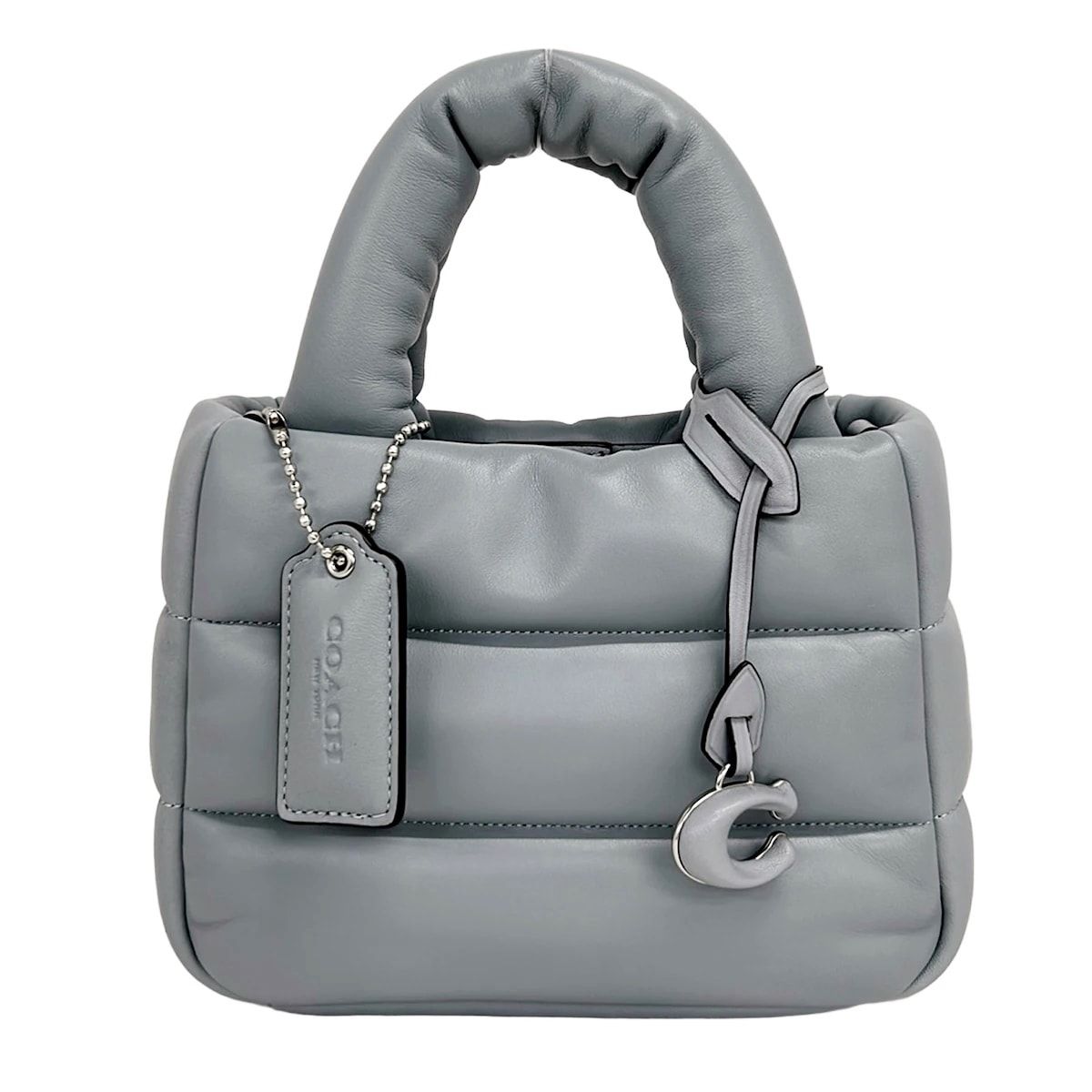 COACH(コーチ) トートバッグ ミニピロートート CL592 ライトグレー ミニバッグ レザー