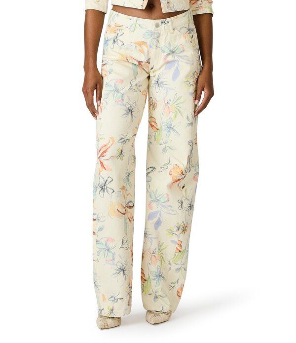 スティーブ マデン レディース ボトムス デニムパンツ フラワー柄 プリント ジーンズ フラワー Steve Madden Rori Floral Printed Barreleg Coordinating Jeans Vintage Ivory アイボリー