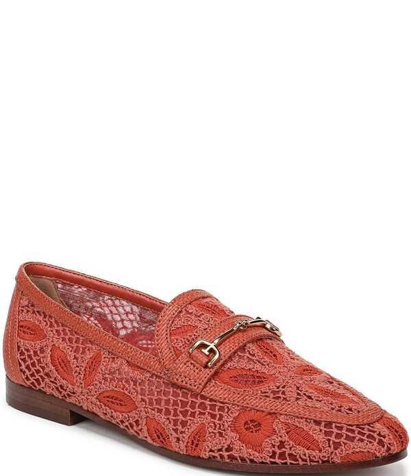 サムエデルマン レディース シューズ スリッポン・ローファー フラワー柄 レース フラワー Sam Edelman Loraine Woven Floralace Bit Buckle Loafers Coral Clay コーラル