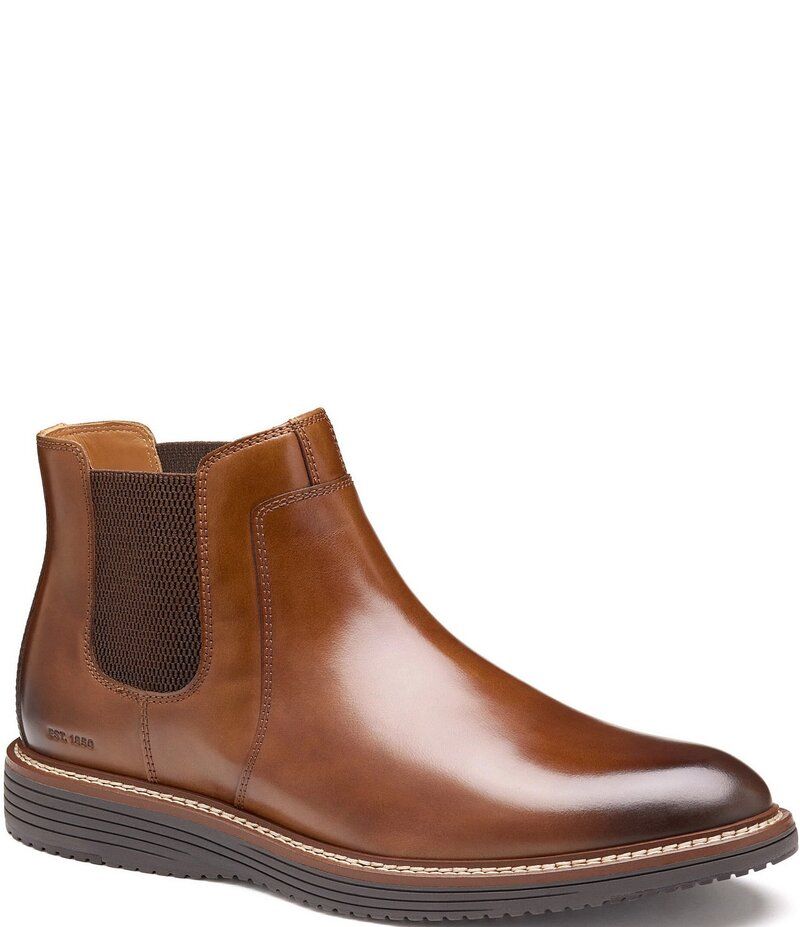 ジョンストンアンドマーフィー メンズ シューズ ブーツ・レインブーツ チェルシーブーツ チェルシー ブーツ レザー Johnston Murphy Mens Upton Leather Chelsea Boots Tan タン