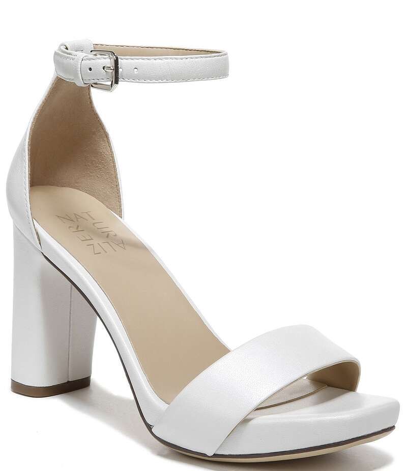 ナチュライザー レディース シューズ サンダル アンクル レザー Naturalizer Joy Leather Square Toe Ankle Strap Dress Sandals White ホワイト