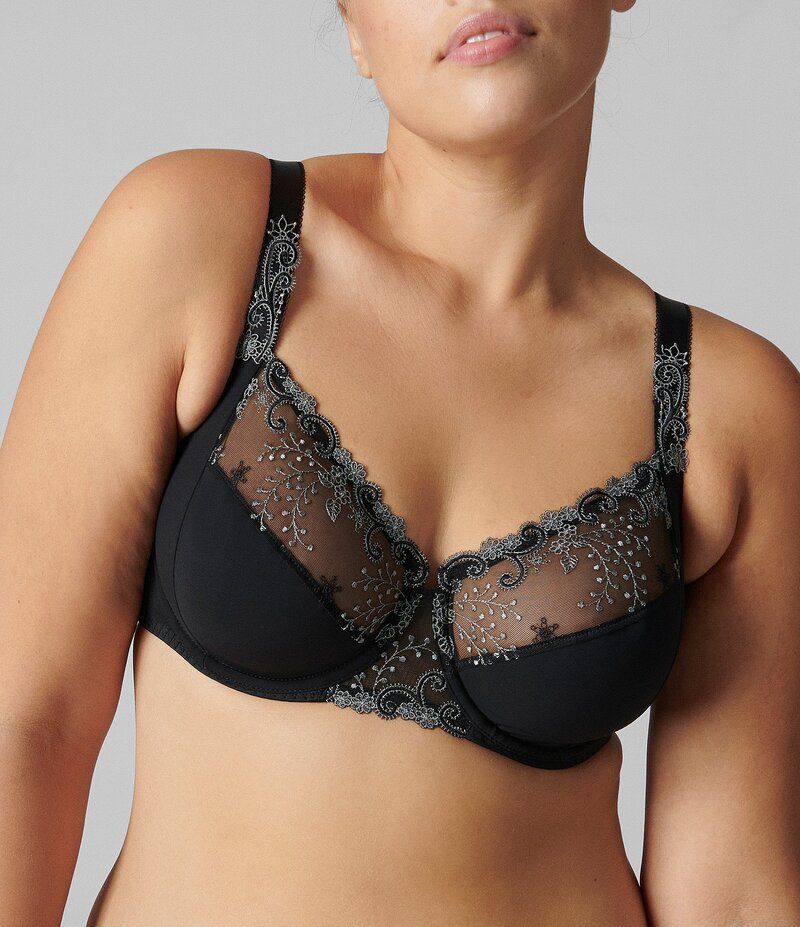シモーヌペレール レディース アンダーウェア ブラジャー フラワー柄 刺繍 フラワー Simone Perele Delice Floral Embroidered Full Busted Contour Underwire Square Back Bra M