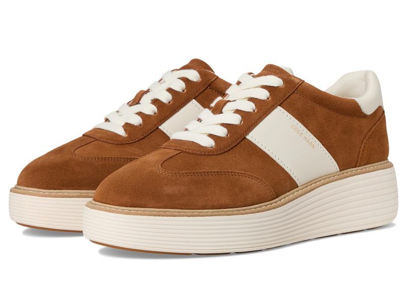 コールハーン レディース シューズ スニーカー プラットフォーム Cole Haan Originalgrand Max Platform Sneakers Tobacco SuedeIvory Leather アイボリー