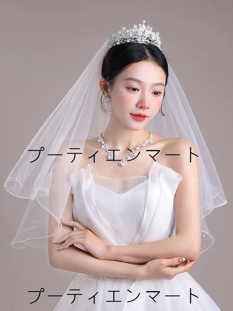 人気商品 26年新作 花嫁セット　ネックレス　ピアス　ベール　ティアラ　ウェディング　結婚式