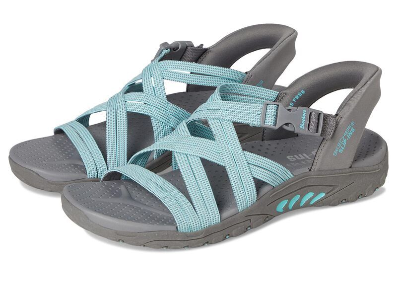 スケッチャーズ レディース シューズ サンダル SKECHERS Reggae Morning Light GrayAqua グレー