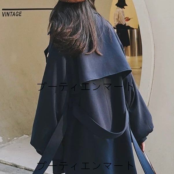 人気商品 大人可愛いボリュームスリーブトレンチコート レディース 春 コート ネイビー 紺 S M L XL XXL 人気商品 大人可愛いボリュームスリーブトレンチコート レディース 春 コート ネイビー 紺 S M L XL XXL