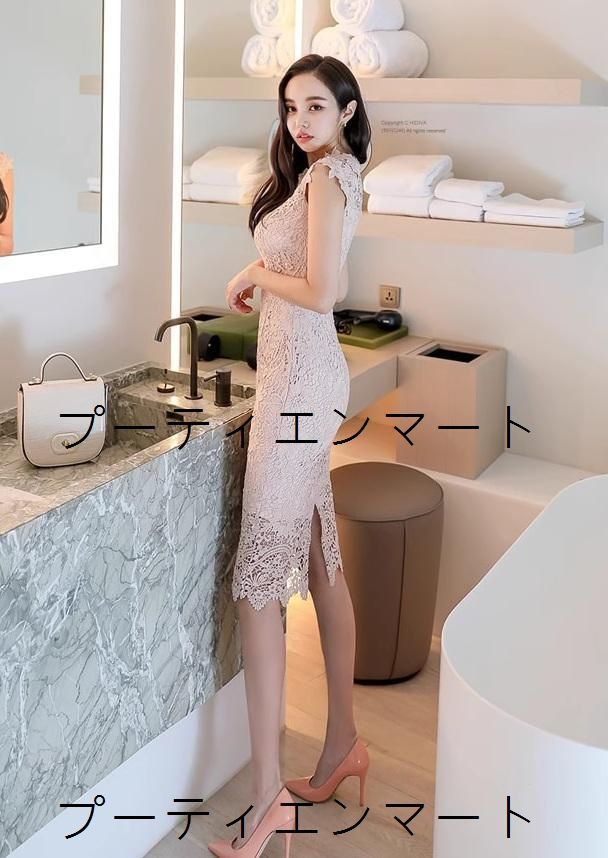 人気商品 ドレス レース ミディ丈 タイト パーティー/ラウンジ/クラブ セクシー 上品見え 華やか 高見え 体型カバー 脚長効果 写真映え お呼ばれ 二次会 同窓会 デートにも 旬トレンド