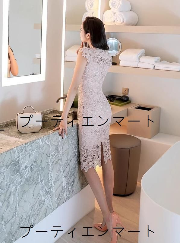 人気商品 ドレス レース ミディ丈 タイト パーティー/ラウンジ/クラブ セクシー 上品見え 華やか 高見え 体型カバー 脚長効果 写真映え お呼ばれ 二次会 同窓会 デートにも 旬トレンド
