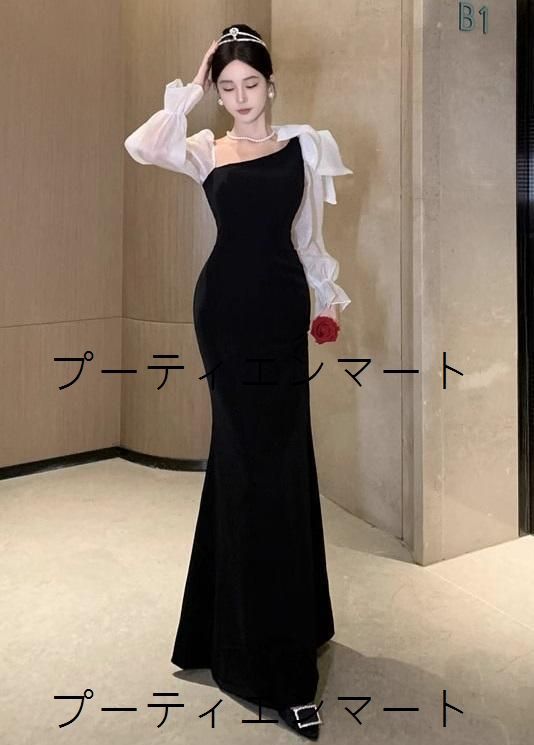 人気商品 イブニングドレス ロング タイト マーメイド パーティー 二次会 結婚式 二次会 同窓会 披露宴 パーティー お呼ばれ ナイト 成人式 演奏会 発表会 上品 裏地あり サイズ S M L XL
