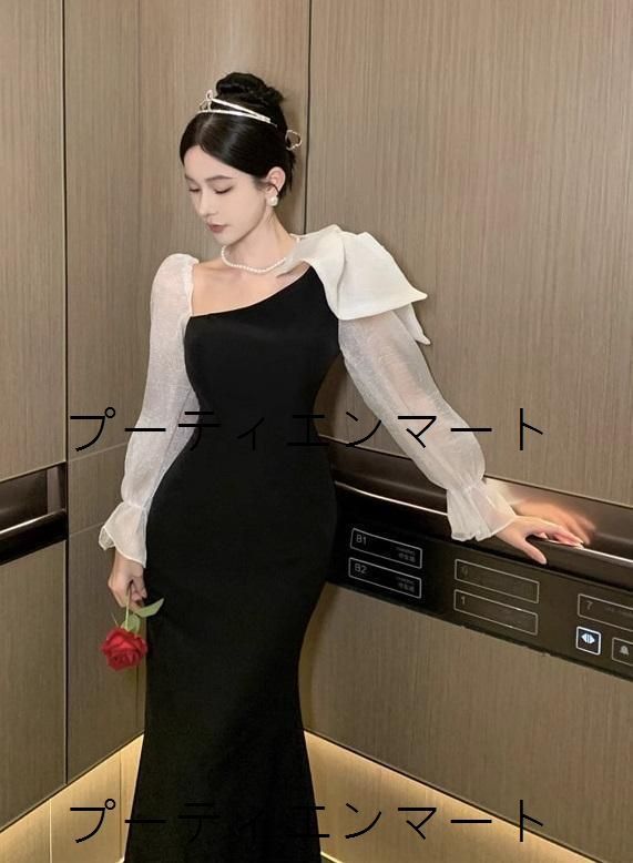 人気商品 イブニングドレス ロング タイト マーメイド パーティー 二次会 結婚式 二次会 同窓会 披露宴 パーティー お呼ばれ ナイト 成人式 演奏会 発表会 上品 裏地あり サイズ S M L XL