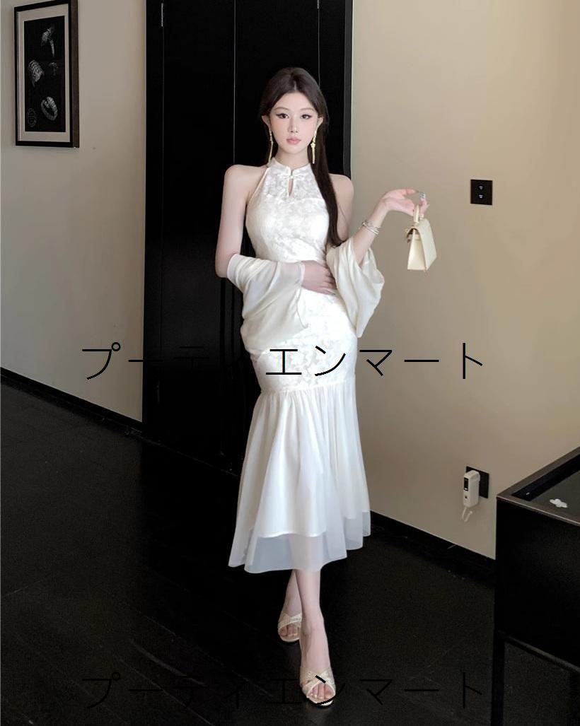 人気商品 ドレス レース ホルターネック ミディ丈 タイト ラウンジ セクシー 上品見え 華やか 高見え 体型カバー 脚長効果 写真映え お呼ばれ 二次会 同窓会 デートにも 旬トレンド