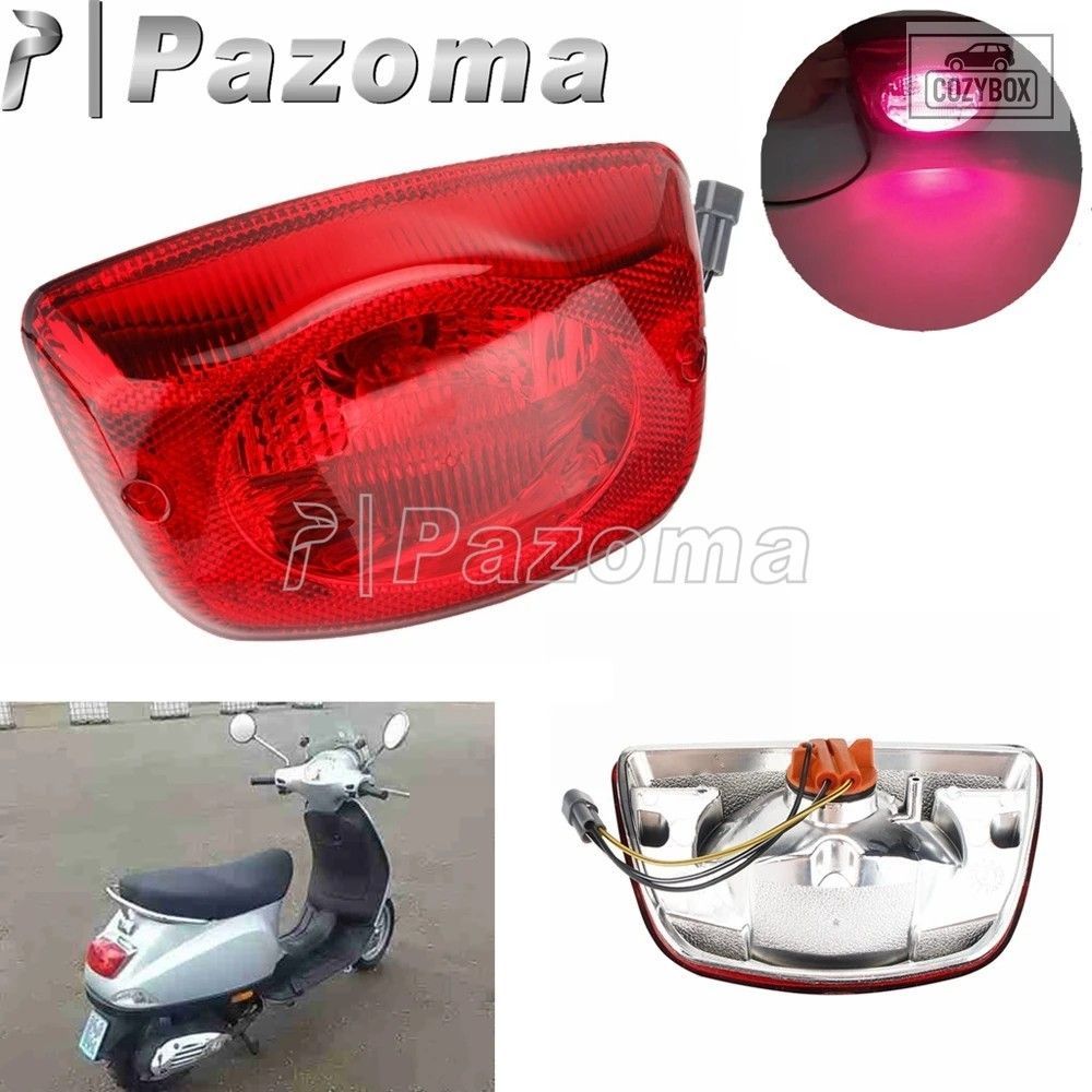 12V オートバイリアランプレッド テールライト ブレーキ ウインカー LX 50 125 150 S