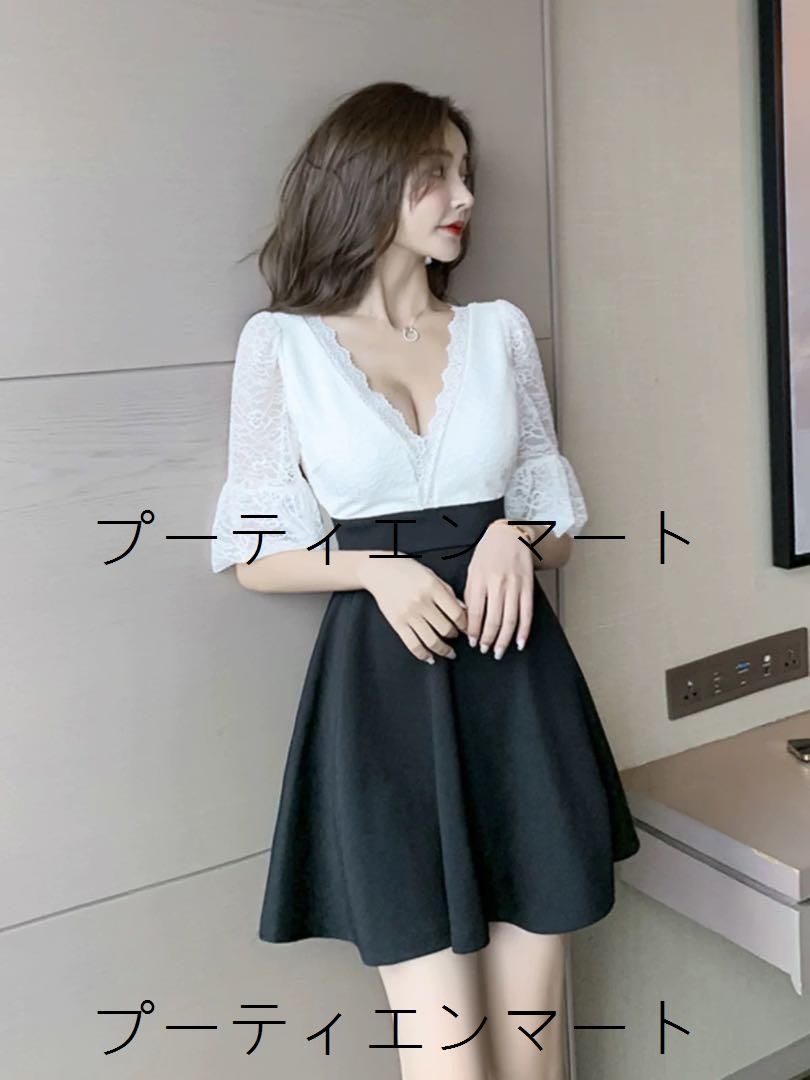 人気商品 レース切替ミニワンピース 二の腕カバー スタイルアップ 人気商品 レース切替ミニワンピース 二の腕カバー スタイルアップ