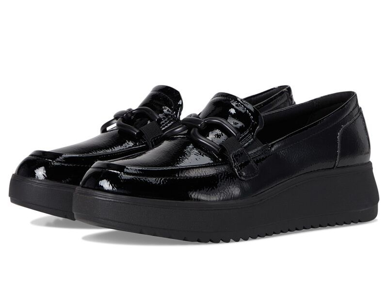 クラークス レディース シューズ スリッポン・ローファー Clarks Zylah Top Black Crinkle P ブラック