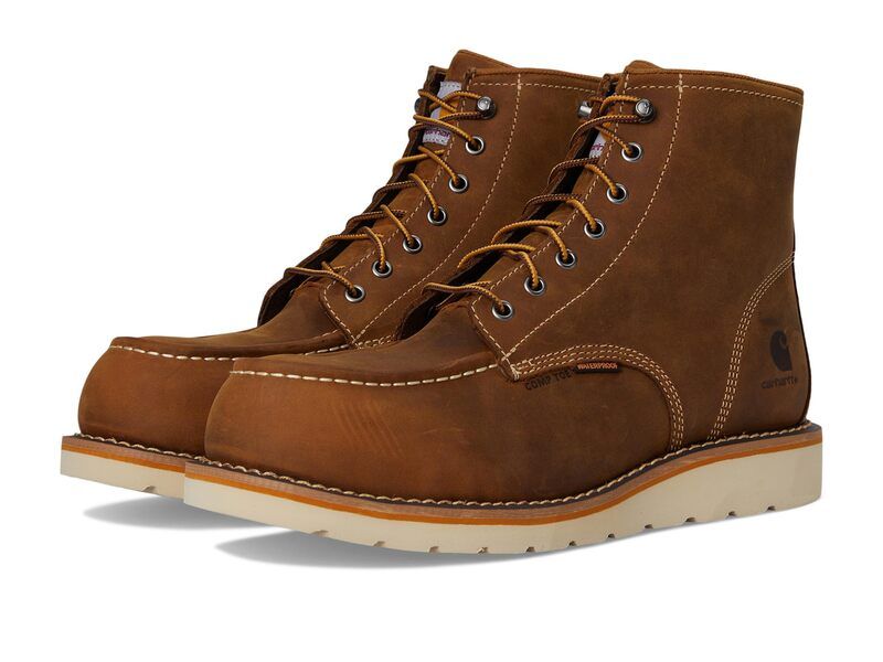 カーハート メンズ シューズ ブーツ・レインブーツ Carhartt 6 Waterproof Moc Nano Toe Wedge Work Boots Light Brown ブラウン