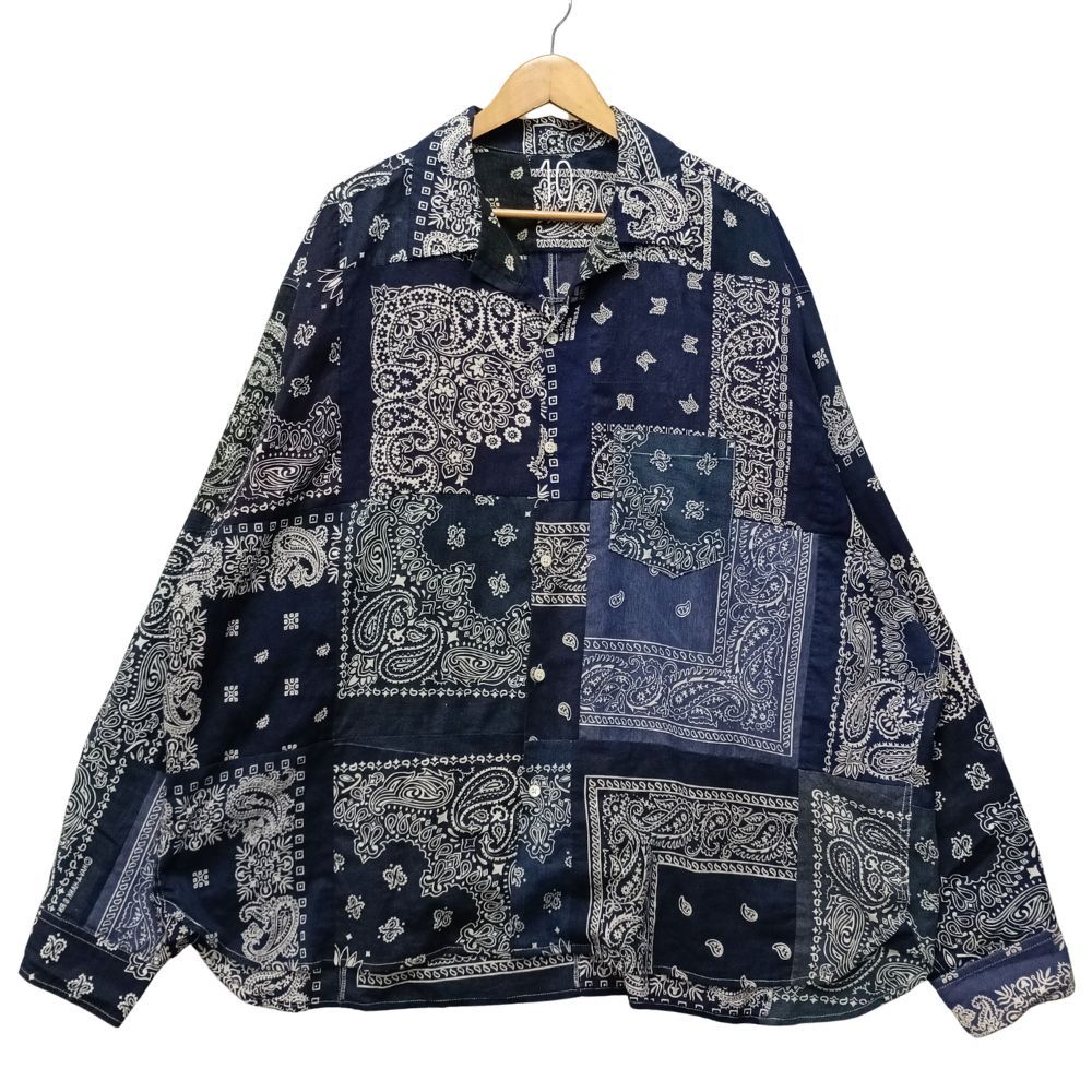 MIYAGIHIDETAKA ミヤギヒデタカ × IMA:ZINE バンダナシャツ ネイビー