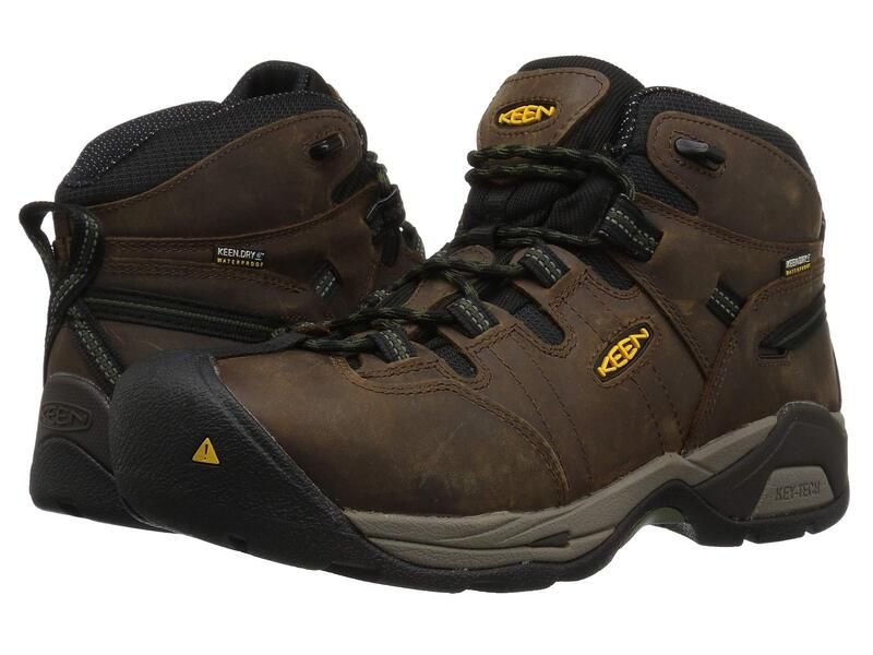 キーン メンズ シューズ ブーツ・レインブーツ Tシャツ KEEN Utility Detroit XT Mid Steel Toe Waterproof Cascade BrownB ブラウン