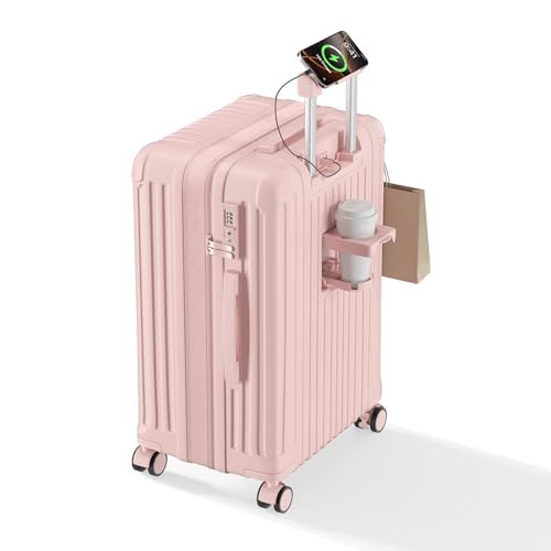 [SupTrip] スーツケース 機内持ち込み キャリーケース 拡張機能付き キャリーバッグ ストッパー付き カップホルダー付き USBポート付き 携帯スタンド TSAロック搭載 物掛けフック 大容量 超軽量 静音 ダブルキャスター おしゃれ 旅行 ビジネスt